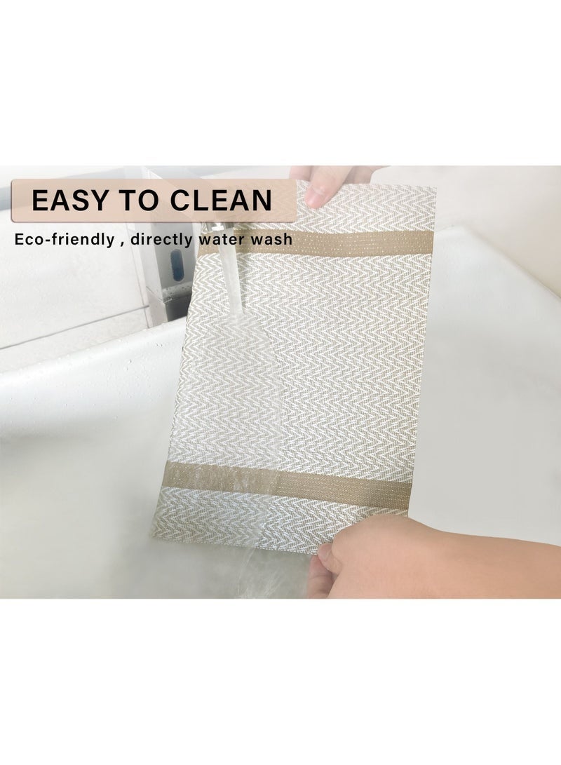 Arabest White Placemats Set of 6 - Washable Easy Clean Vinyl Placemats - Heat Resistant PVC Place Mats - Table Mats for Dining Table (White Gold Arrow Pattern) - Image 4